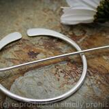 Penannular Brooch - Large Smooth Sterling Silver - Celtic Brooch - Fibula Brooch