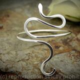 Asymetrical Snake Sterling Silver Armlet, Medium Arm bracelet, Cuff, upper arm cuff