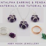Pentalpha Earring & Pendant jewelry making Kit - Makes 2 Earrings and 2 Pendants - includes materials and tutorial