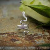 Snake Hair bead - Beard, Dreadlock or braid ring - Sterling Silver - Medium