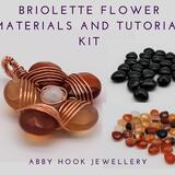Briolette Flower pendant Materials and Tutorial kit - wire jewelry making kit