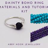 Dainty Boho Ring Materials and Tutorial Kit - Wire ring jewelry kit