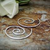 Ammonite open spiral tribal earrings - 1mm sterling silver