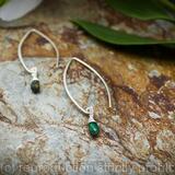 Threader earrings - 1mm sterling silver and faceted Opal dangle