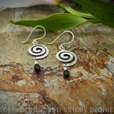 Spiral drop Earrings - faceted Smokey Ethiopian Opal and sterling Silver