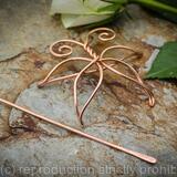 Butterfly Barrette - large copper hair clip or slide - hair jewelry metal pin brooch