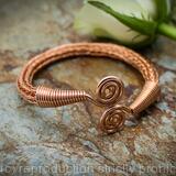 Double spiral Viking Knit bracelet - Copper, Arm bangle, Cuff