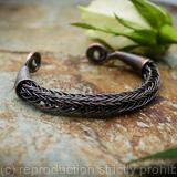 Viking Knit Wrist Torc - Oxidised Copper - Celtic Torq or Torque - Small