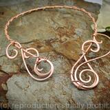 Asymmetrical Open Swirl - Shiny Copper Neck Torc