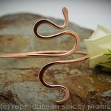 Asymetrical Snake Copper Armlet, Upper Arm bracelet, cuff - medium