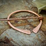 Penannular Brooch - Lightly Textured Shiny copper - large - Celtic brooch