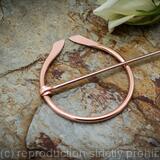 Penannular Brooch outward terminals- Shiny Copper - large - Celtic , Viking or Scottish pin