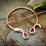 Penannular Brooch - Asymetrical Snake Copper - Celtic , Viking or Scottish pin