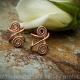Hair Cuff Bead or Ring Double Spiral Beard, Dreadlock or braid cuff or bead - Shiny Copper - Medium - 1 pair
