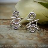 Hair Cuff Bead or Ring - Double Spiral Beard, Dreadlock or braid bead - Sterling Silver - Medium - 1 pair