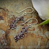 Tassel earrings - sterling silver and faceted Garnet dangles