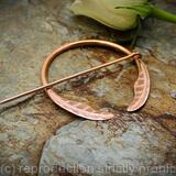 Penannular Brooch - Forged Feather Copper - Celtic , Viking or Scottish pin
