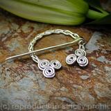 Penannular Brooch - Celtic Triskele Spirals - Braided Sterling Silver - Celtic Fibula pin