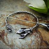 Penannular Brooch - Calla Lily - Twisted Sterling Silver - Celtic Fibula pin