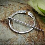 Penannular Brooch - Textured Sterling Silver - Antiqued - Celtic brooch - Fibula brooch