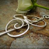 Double Spiral Hair Barrette - Smooth Sterling Silver - Hair clip, shawl or scarf pin