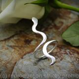 Snake adjustable ring - Sterling Silver - size 8 to 10 (UK Q to T1/2)