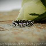 Braided band sterling silver ring - narrow - handmade his and hers gift - unisex jewelry