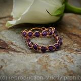 Copper Hoop Earrings with Amethyst, Handmade Wire Wrapped Gemstone Hoops