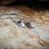 Calla Lily earrings - sterling silver and faceted Amazonite
