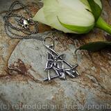 Calla Lily and Butterfly pendant, Sterling silver - Nature's Beauty