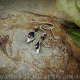 Calla Lily earrings - sterling silver and faceted Garnet