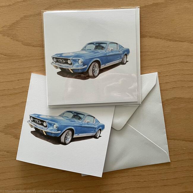 Blue Ford Mustang