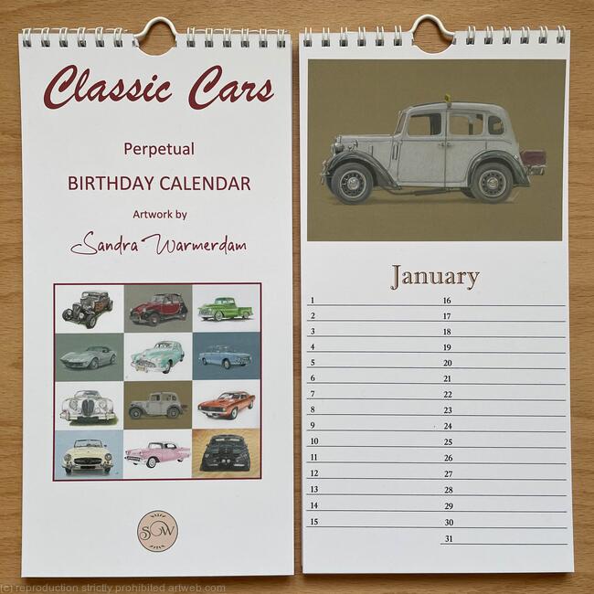 Classic Car Art Calendar