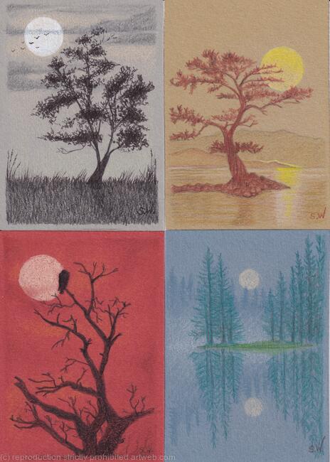 Trees set of 4