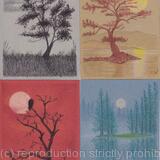 Trees set of 4