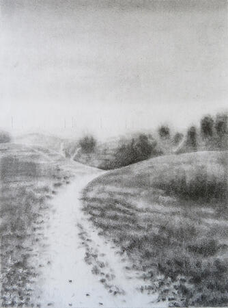 Chip of flint, fragment of chalk