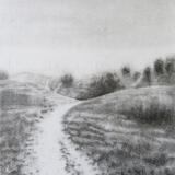 Chip of flint, fragment of chalk