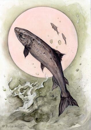 Leaping Salmon  (Three Of Waters)