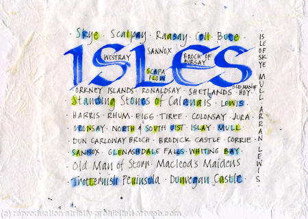Isles of Scotland Original Calligraphy