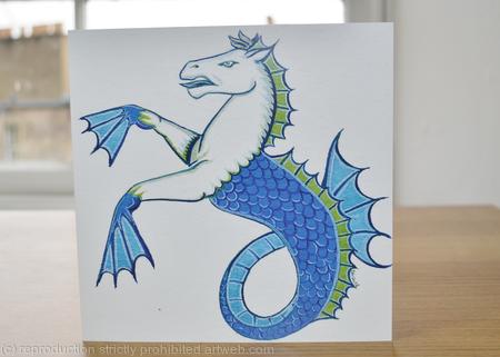 Seahorse greetings card