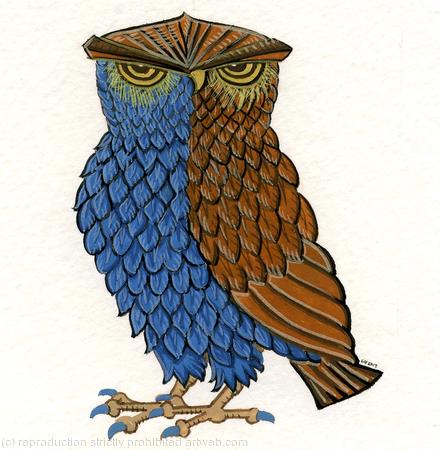 Owl bird greetings card 
