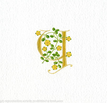 Letter Y with yellow heraldic roses