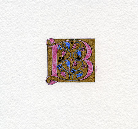 Illuminated letter B