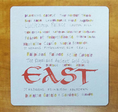 East of Scotland Placemat calligraphy design print