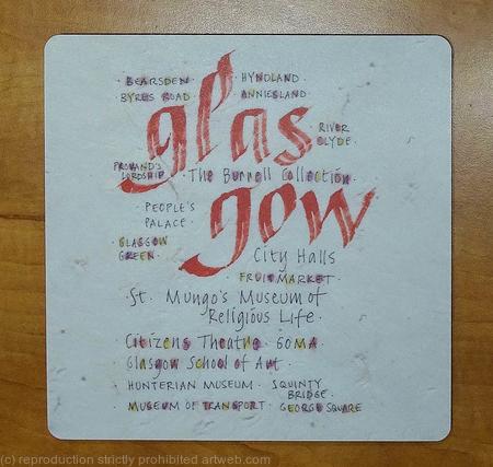 Calligraphy Tablemat Placemat Glasgow design