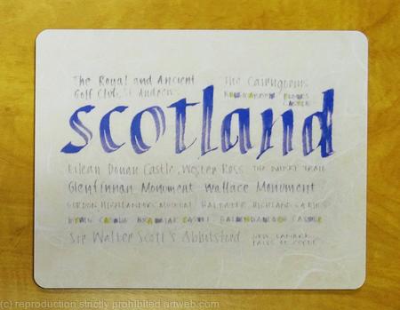 Calligraphy Tablemat Placemat Scotland print