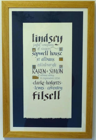 Silver Wedding Anniversary Calligraphy