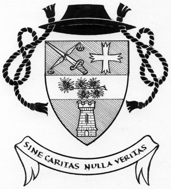 Arms of Rev Peter Geoffrey Green - b/w line drawing