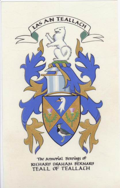 Library Painting of the Arms of Richard Graham Bernard Teall of Teallach