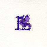 Purple letter with purple dragon